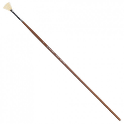 Кисть художественная профессиональная BRAUBERG ART CLASSIC, щетина, веерная, № 2, длинная ручка, 200742