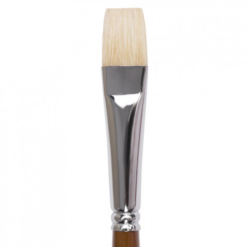 Кисть художественная профессиональная BRAUBERG ART CLASSIC, щетина, плоская, № 16, длинная ручка, 200720
