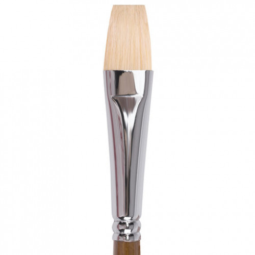 Кисть художественная профессиональная BRAUBERG ART CLASSIC, щетина, плоская, № 14, длинная ручка, 200719