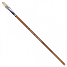 Кисть художественная профессиональная BRAUBERG ART CLASSIC, щетина, овальная, № 12, длинная ручка, 200732