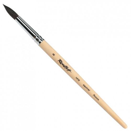 Кисть художественная ROUBLOFF (Рублев) белка, круглая, № 8, короткая ручка, ЖБ1-08,00Б