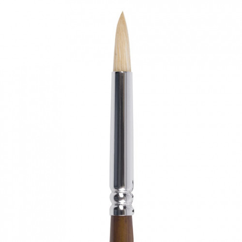 Кисть художественная профессиональная BRAUBERG ART CLASSIC, щетина, круглая, № 4, длинная ручка, 200708