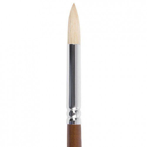 Кисть художественная профессиональная BRAUBERG ART CLASSIC, щетина, круглая, № 6, длинная ручка, 200709