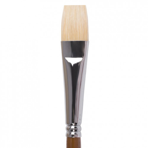 Кисть художественная профессиональная BRAUBERG ART CLASSIC, щетина, плоская, № 22, длинная ручка, 200723