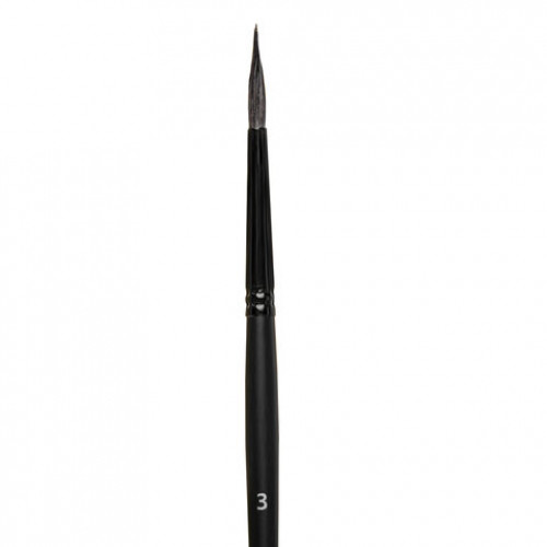 Кисть художественная проф. BRAUBERG ART CLASSIC, белка, круглая, № 3, короткая ручка, 200909