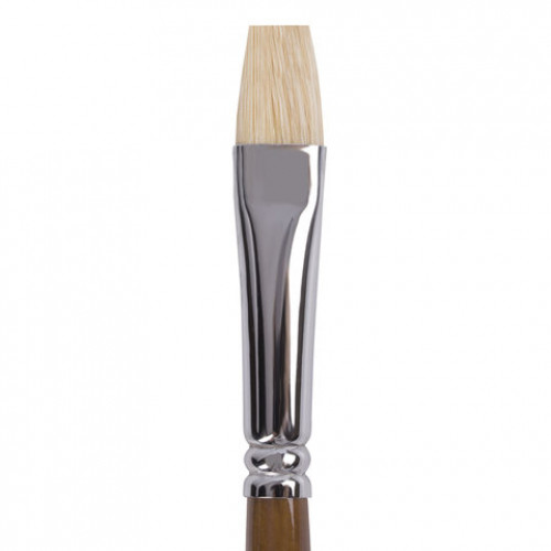 Кисть художественная профессиональная BRAUBERG ART CLASSIC, щетина, плоская, № 10, длинная ручка, 200717
