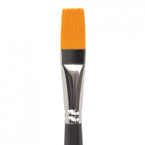 Кисть художественная проф. BRAUBERG ART CLASSIC, синтетика жесткая, плоская, № 16, длинная ручка, 200670