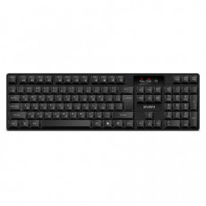 Клавиатура беспроводная SVEN KB-C2300W, USB, 104 клавиши, 2,4 GHz, черная, SV-021474