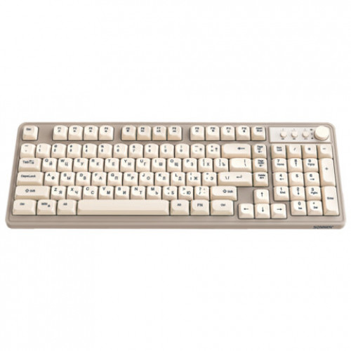 Клавиатура проводная USB, 102+98 клавиш, LED-подсветка, SONNEN K620, слоновая кость/серая, 513950