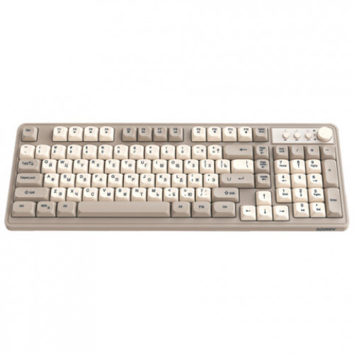 Клавиатура проводная USB, 102+98 клавиш, LED-подсветка, SONNEN K620, слоновая кость/серая, 513950