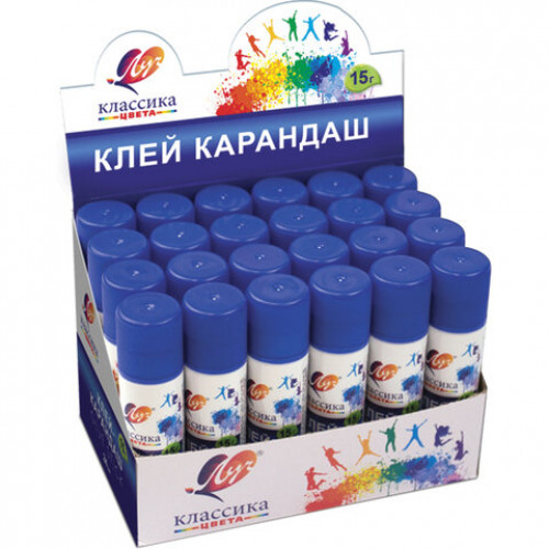 Клей-карандаш ЛУЧ Классика, 15 г, PVP-основа, с добавлением глицерина, 29С 1732-08