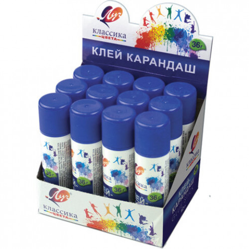 Клей-карандаш ЛУЧ Классика, 36 г, PVP-основа, с добавлением глицерина, 29С 1734-08