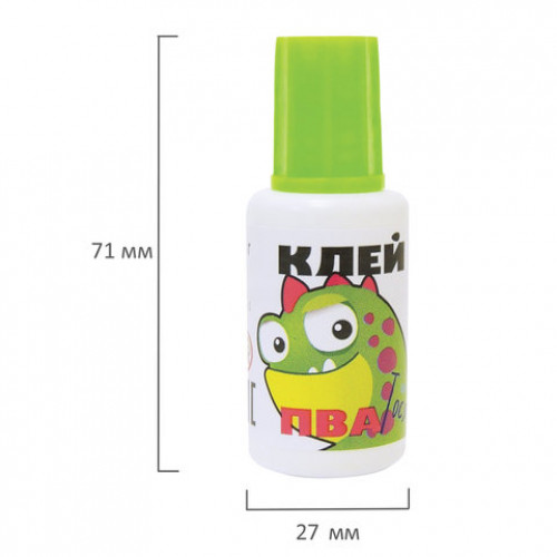 Клей ПВА ГАММА Тося, Бося, Зося, с кисточкой, 20 г, 330012Н