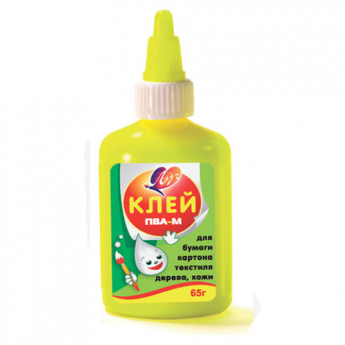 Клей ПВА-М ЛУЧ (бумага, картон, кожа, ткань, дерево), 65 г, 20С 1352-08