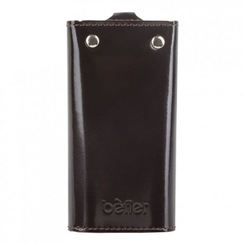 Футляр для ключей BEFLER Classic, натуральная кожа, две кнопки, 60x110х15 мм, коричневый, KL.3.-1