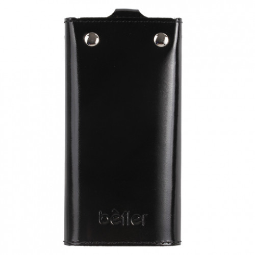 Футляр для ключей BEFLER Classic, натуральная кожа, две кнопки, 60x110х15 мм, черный, KL.3.-1