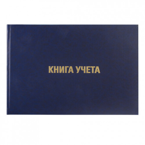 Книга учета 160 л., клетка, твердая, бумвинил, блок офсет, альбомная, А4 (210х295 мм), BRAUBERG, 130228, КОД_1С