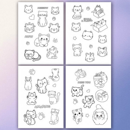 Стикербук РАСКРАСЬ И НАКЛЕЙ А5, 16 листов, 120 стикеров, на гребне, BRAUBERG, Котики, 666048