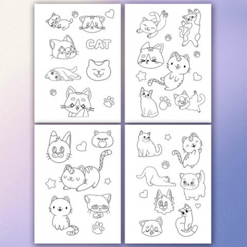 Стикербук РАСКРАСЬ И НАКЛЕЙ А5, 16 листов, 120 стикеров, на гребне, BRAUBERG, Котики, 666048