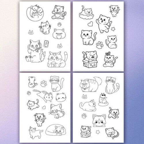 Стикербук РАСКРАСЬ И НАКЛЕЙ А5, 16 листов, 120 стикеров, на гребне, BRAUBERG, Котики, 666048