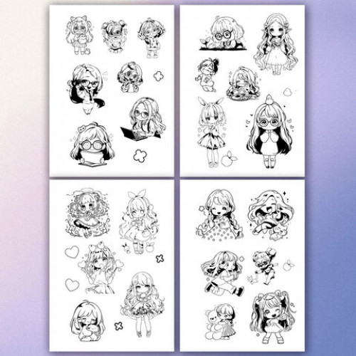 Стикербук РАСКРАСЬ И НАКЛЕЙ А5, 16 листов, 100 стикеров, на гребне, BRAUBERG, Для девочек, 666049