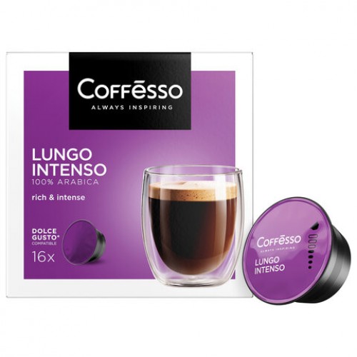 Кофе в капсулах COFFESSO Lungo Intenso для кофемашин Dolce Gusto, 16 порций, ш/к 08057, 102153