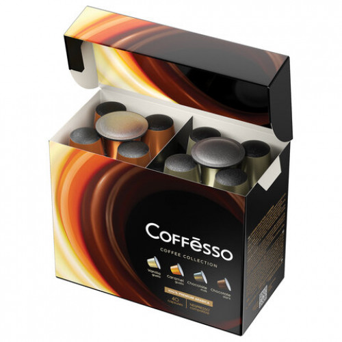 Кофе в капсулах 40 порций 4 вкусов для NESPRESSO, COFFESSO Ассорти, 100% арабика, ш/к 03656, 101739