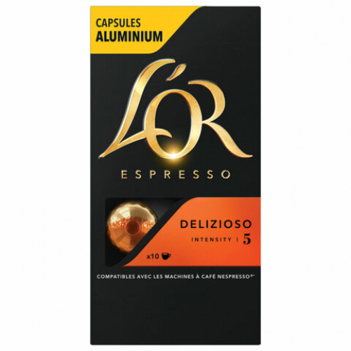 Кофе в алюминиевых капсулах L'OR Espresso Delizioso для кофемашин Nespresso, 10 порций, 4028608