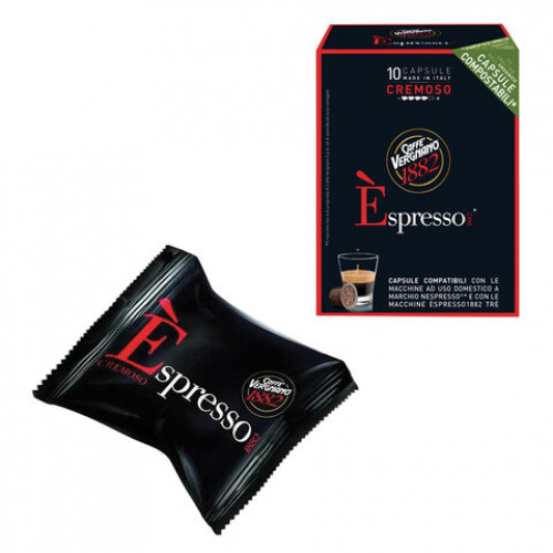 Капсулы для кофемашин NESPRESSO, Cremoso, натуральный кофе, 10 шт. х 5 г, VERGNANO, 8001800005488
