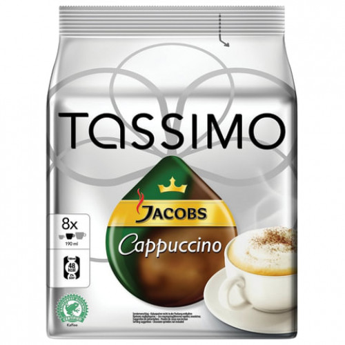 Кофе в капсулах JACOBS Cappuccino для кофемашин Tassimo, 8 порций (16 капсул), 8052279