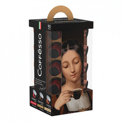 Кофе в капсулах 50 порций для NESPRESSO, COFFESSO Ассорти, 100% арабика, 100944