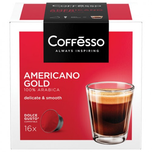 Кофе в капсулах COFFESSO Americano Gold для кофемашин Dolce Gusto, 16 порций, ш/к 08040, 102152