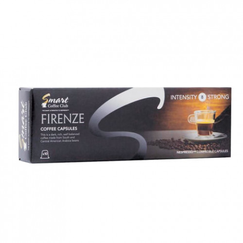 Капсулы для кофемашин NESPRESSO Firenze, натуральный кофе, 10 шт. х 5 г, SMART COFFEE CLUB