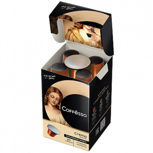 Кофе в капсулах COFFESSO Crema Delicato для кофемашин Nespresso, 100% арабика, 20 порций, 101229