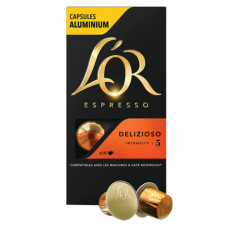 Кофе в алюминиевых капсулах L'OR Espresso Delizioso для кофемашин Nespresso, 10 порций, 4028608