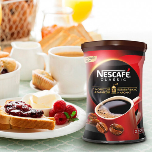 Кофе растворимый NESCAFE Classic, 230 г, жестяная банка, 12438011