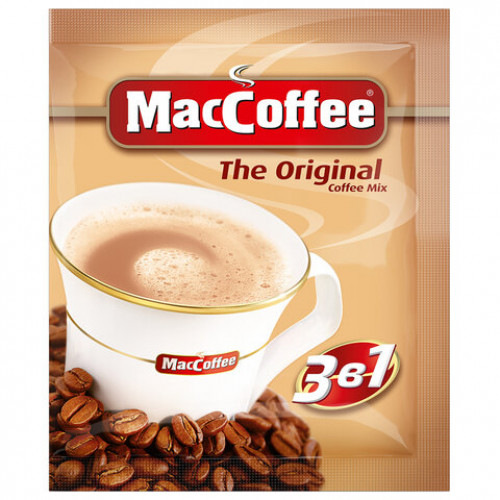 Кофе растворимый MacCoffee 3в1 Оригинал, КОМПЛЕКТ 50 пакетиков по 20 г, 100101