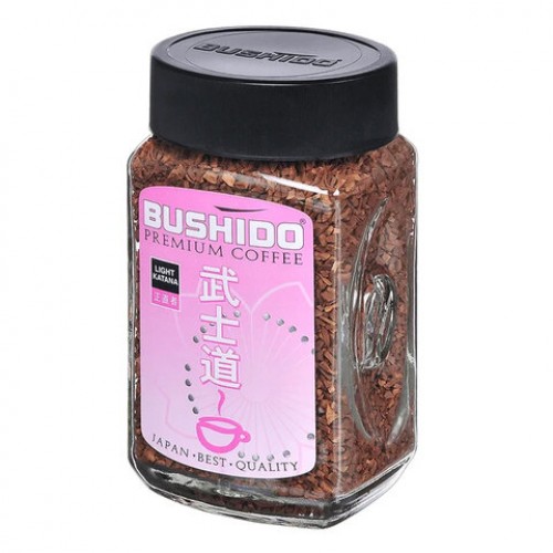 Кофе растворимый BUSHIDO Light Katana, сублимированный, 100 г, 100% арабика, стеклянная банка, BU10009006