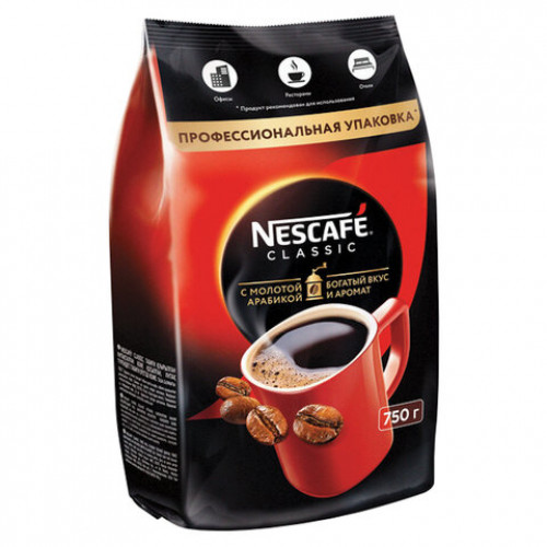 Кофе растворимый NESCAFE Classic, 750 г, мягкая упаковка, 12443118