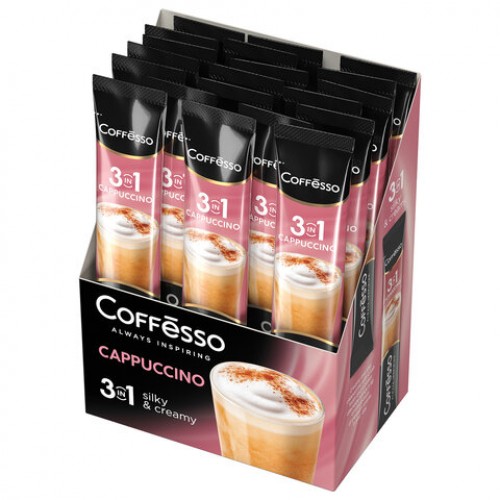 Кофе растворимый порционный COFFESSO 3 в 1 Cappuccino, пакетик 15 г, 102148