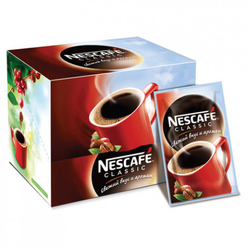 Кофе растворимый NESCAFE Classic, 30 пакетов по 2 г (упаковка 60 г), 12386392