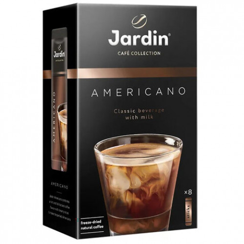 Кофе растворимый JARDIN 3 в 1 Американо, КОМПЛЕКТ 8 пакетиков по 15 г (упаковка 120 г), 1691-10
