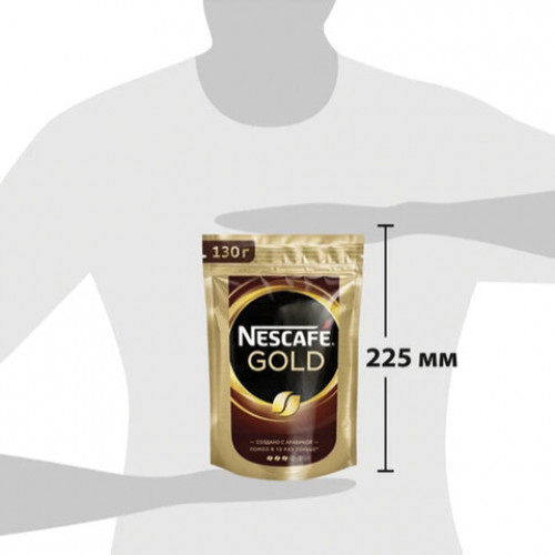 Кофе молотый в растворимом NESCAFE (Нескафе) Gold, сублимированный, 130 г, мягкая упаковка, 12402924