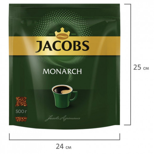 Кофе растворимый JACOBS Monarch, сублимированный, 500 г, мягкая упаковка, 8052130