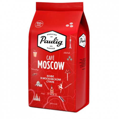 Кофе в зернах PAULIG Cafe Moscow, арабика 100%, 1000 г, вакуумная упаковка, 17504