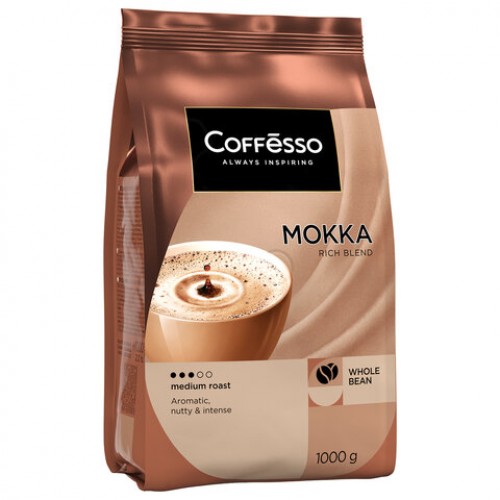 Кофе в зернах COFFESSO Mokka 1 кг, ш/к 08194, 102485