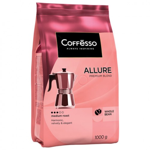 Кофе в зернах COFFESSO Allure 1 кг, ш/к 08217, 102487