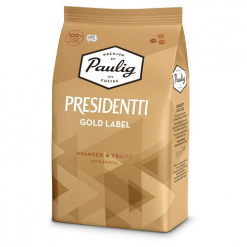 Кофе в зернах PAULIG Presidentti Gold Label, арабика 100%, 1000 г, вакуумная упаковка, 17624