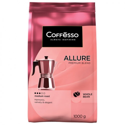 Кофе в зернах COFFESSO Allure 1 кг, ш/к 08217, 102487