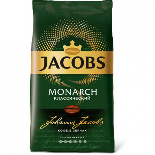 Кофе в зернах JACOBS Monarch, 1000 г, вакуумная упаковка, 8052288